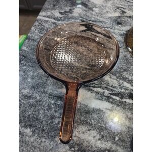 Vintage Vision Corning Ware Amber 10'' Waffle Bottom Fry Pan Skillet